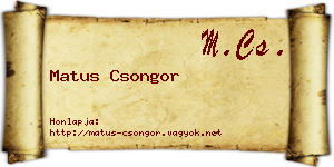 Matus Csongor névjegykártya